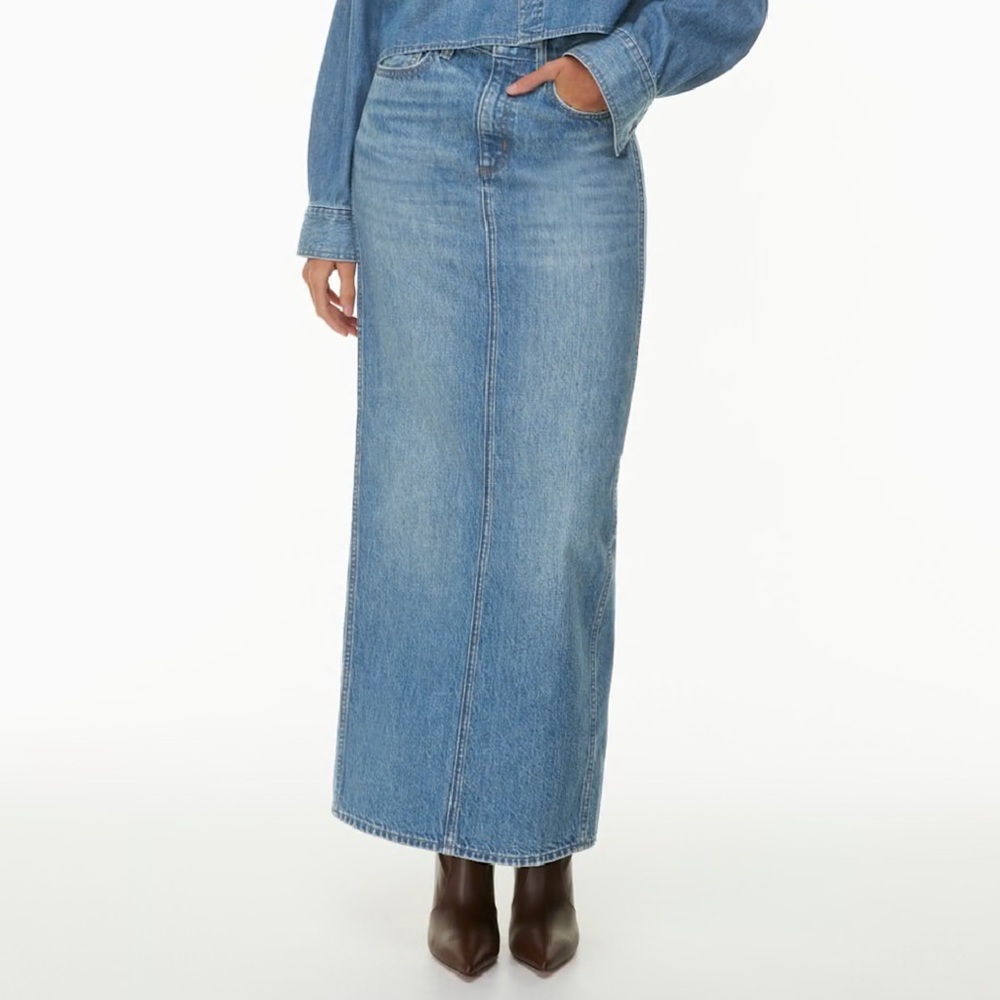 NWT Denim Forum 90s Denim Maxi Skirt